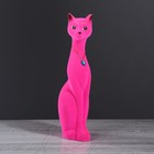 Копилка "Кошка Мурка", покрытие флок, розовая, 28 см - Фото 1