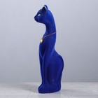 Копилка "Кошка Мурка", покрытие флок, синяя, 26 см - Фото 2