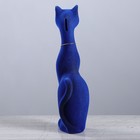 Копилка "Кошка Мурка", покрытие флок, синяя, 26 см - Фото 3