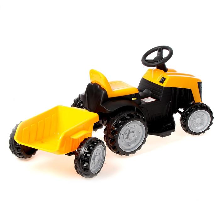 Детский электромобиль «Трактор», с прицепом, цвет жёлтый - фото 1907193702
