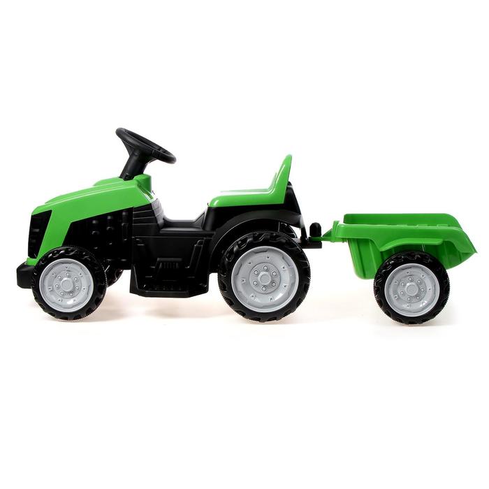 Электромобиль «Трактор», с прицепом, цвет зелёный - фото 1907193711