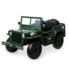Электромобиль «Армейский джип», 3-х местный, 4WD полный привод, EVA колеса, цвет зелёный - фото 2075719