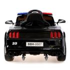 Электромобиль POLICE, EVA колеса, кожаное сиденье, цвет чёрный глянец - фото 24146698