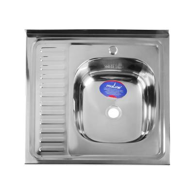 УЦЕНКА Мойка кухонная MIXLINE 527969, накладная, толщина 0.4 мм, 60×60×16 см, правая, выпуск 1 1/2"