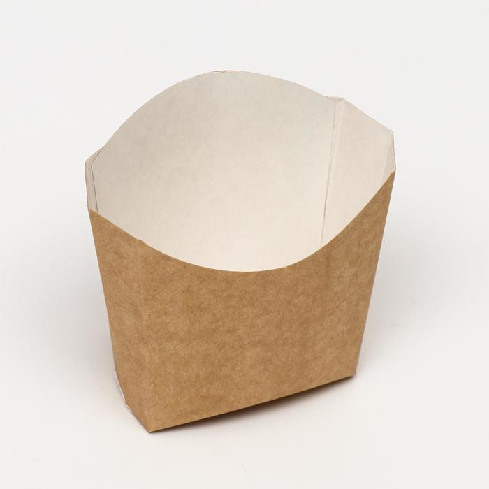 Упаковка для картофеля фри, крафт, 13 х 11,3 см, 130 гр - Фото 1
