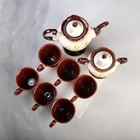 Чайный сервиз "Ева", под шамот, 8 предметов: сахарница, чайник 0.9 л, 6 кружек 0.2 л - Фото 2