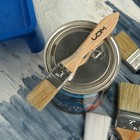 Кисть плоская ЛОМ, натуральная щетина, деревянная рукоятка, 3/4", 20 мм - Фото 6