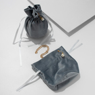 Мешочек бархатный с бусиной, 13×9 см, фасовка 25 шт., серый - Фото 2