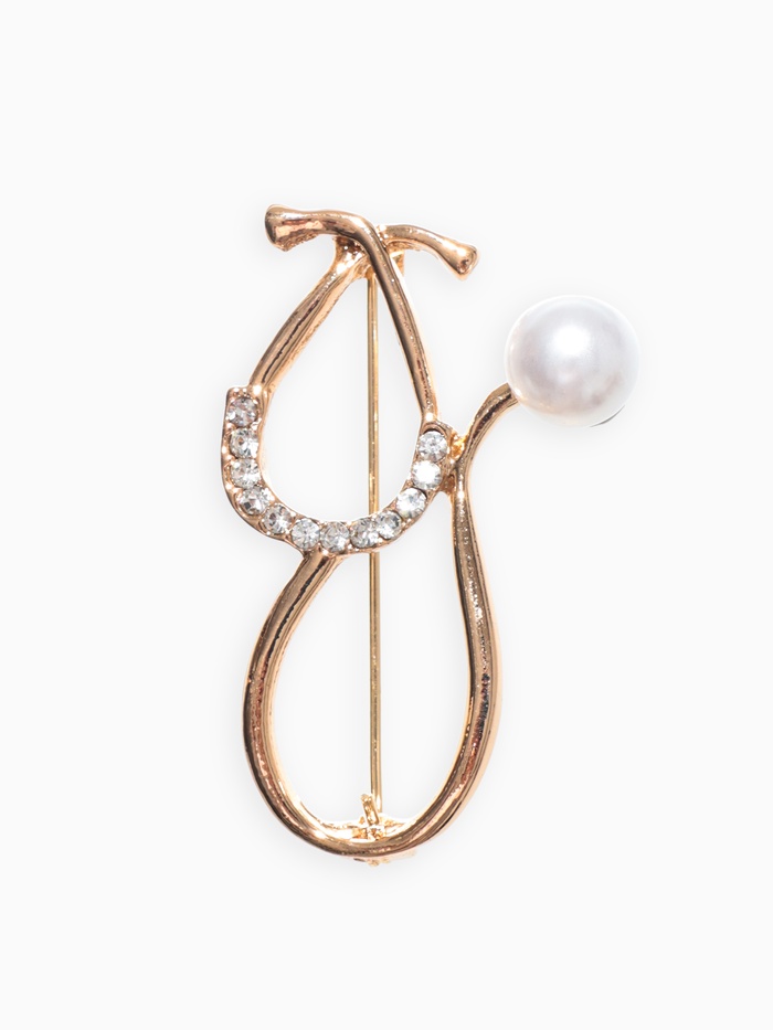 Брошь «Стетоскоп», цвет белый в золоте - Фото 1