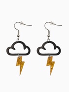 Серьги пластик «Тучка» молния, цвет чёрно-золотой - фото 65320333