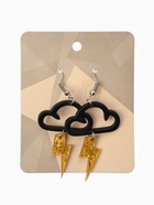 Серьги пластик «Тучка» молния, цвет чёрно-золотой - Фото 4