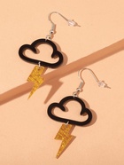 Серьги пластик «Тучка» молния, цвет чёрно-золотой - Фото 3