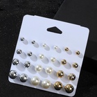 Серьги пусеты QF «Рэйчел», 12 пар, бусины d=6-12 мм, цветные 5399654