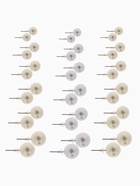 Серьги пусеты 18 пар «Рэйчел» бусина d=5-12 мм, молочно-белые - Фото 3