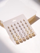 Серьги пусеты 18 пар «Рэйчел» бусина d=5-12 мм, молочно-белые - Фото 7