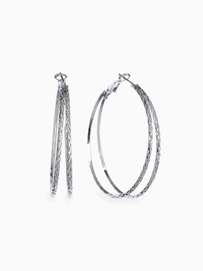 Серьги-кольца «Карма», косичка, цвет серебро, d=5