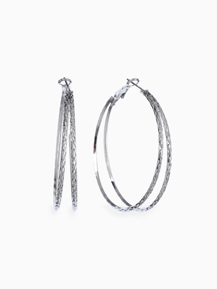 Серьги-кольца «Карма», косичка, цвет серебро, d=5 - Фото 1