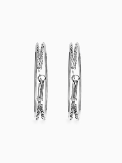 Серьги-кольца «Карма», косичка, цвет серебро, d=5