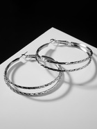 Серьги-кольца «Карма», косичка, цвет серебро, d=5 - Фото 6