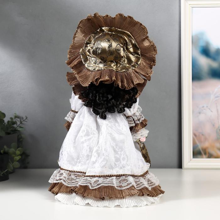 Кукла коллекционная керамика "Леди Кларис в платье цвета мокко" 40 см 49048