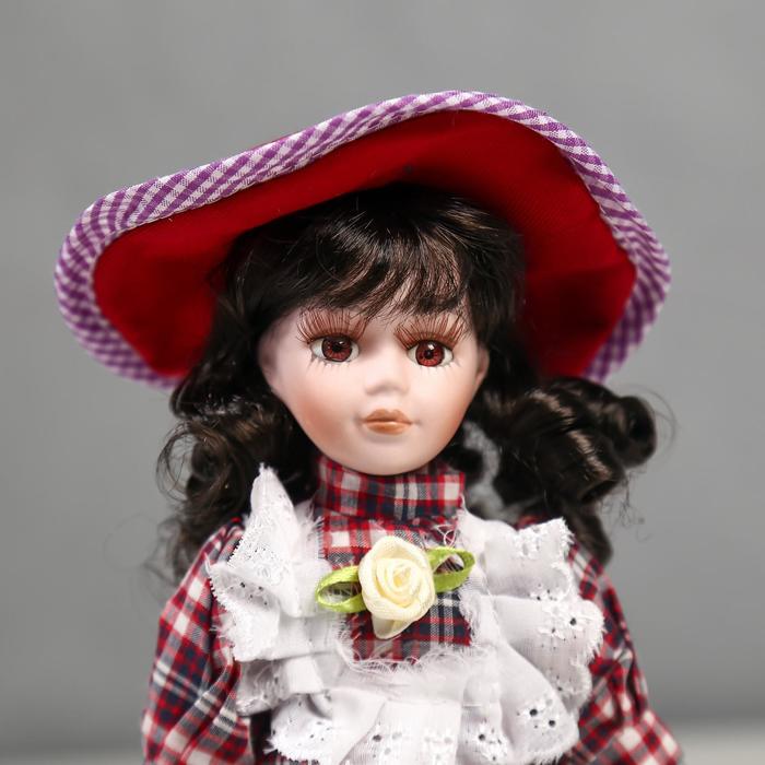 Кукла коллекционная керамика "Малышка Зоя в клетчатом платье"МИКС 20 см - фото 1898398111