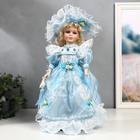 Кукла коллекционная керамика "Элис в нежно-голубом платье" 40 см - фото 9177610