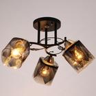 Люстра 10101/3 3х60Вт Е27, черный/янтарный, 50х50х28 см - фото 34290930