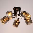 Люстра 10101/5 5х60Вт Е27, черный/янтарный, 56х56х28 см - фото 21831879