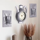 Часы настенные интерьерные для кухни "Чаепитие", бесшумные, чайник 26.5 х 24 см, серые, АА - Фото 2