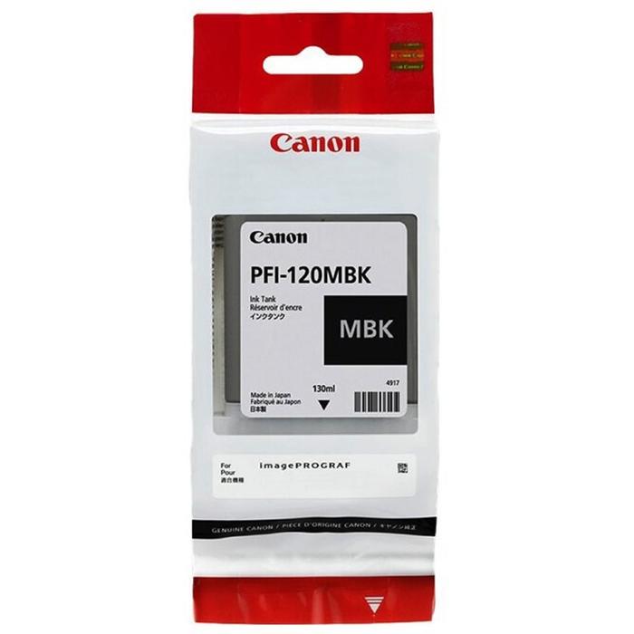 Картридж струйный Canon PFI-120MBK, чёрный, матовый для Canon imagePROGRAF TM-200/205 (130 мл)