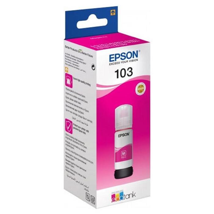 Чернила Epson 103M C13T00S34A пурпурный для Epson L3100/3110/3150 (65мл) - Фото 1