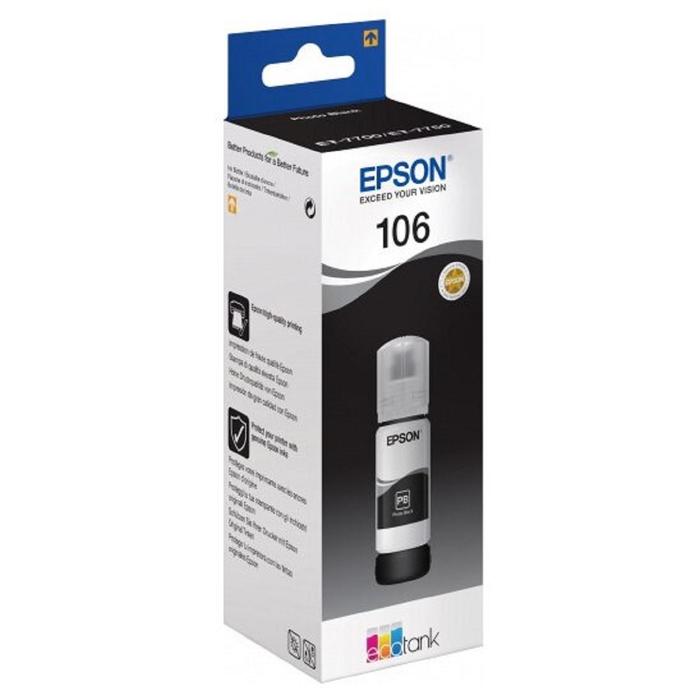 Чернила Epson 106BK C13T00R140 черный для Epson L7160/7180 (70мл)