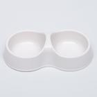 Миска двойная "Мур-мяу" 22,5 см х 13 см х 6 см, 0,2 л, бежевый - Фото 2