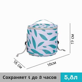 Термосумка на молнии 5,8/9 л, с увеличением, цвет белый 5448338