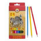 Карандаши 24 цвета Koh-I-Noor 3554, "Животные", европодвес - Фото 1