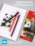 Карандаши 12 цветов Koh-I-Noor 3552, «Животные», европодвес - Фото 2