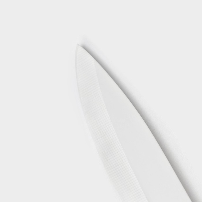 Нож керамический Доляна «Симпл», лезвие 10,5 см, ручка soft touch, цвет зелёный - фото 1927653312