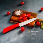 Нож керамический Доляна «Симпл», лезвие 12,5 см, ручка soft touch, цвет красный - фото 4320207