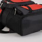 Рюкзак туристический, 21 л/25 л, отдел на молнии, 3 наружных кармана, с расширением, цвет чёрный/красный - Фото 5