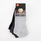 Набор мужских носков (3 пары) цвет чёрный/асфальт/светло-серый, размер 25 - Фото 4