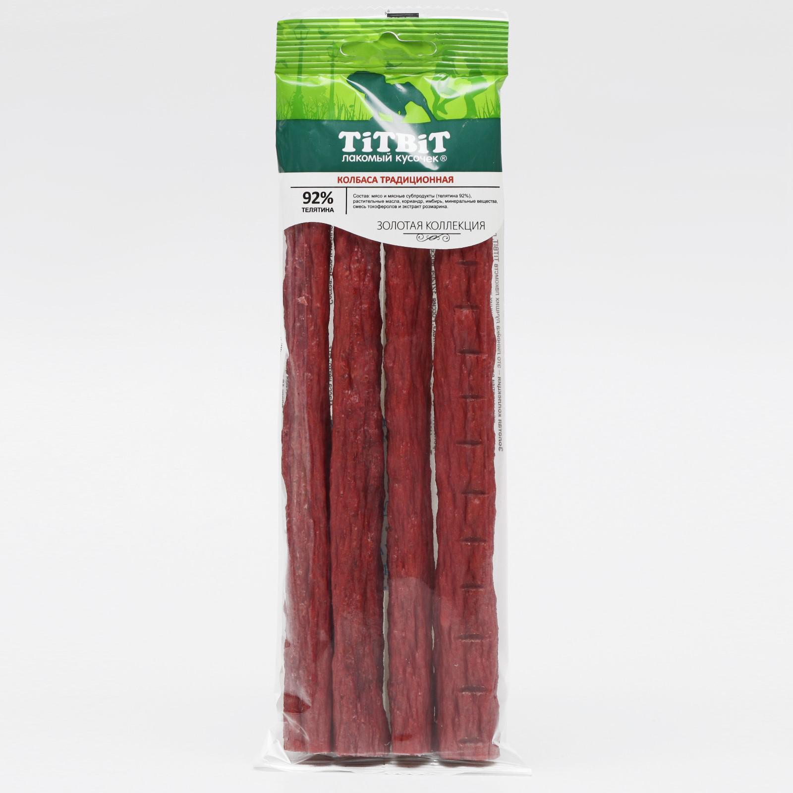 Колбаса традиционная TitBit "Золотая коллекция" для собак, 80 г ...