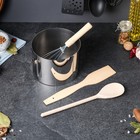 Подарочный набор кухонных принадлежностей, 4 предмета: раздвижная форма, лопатка, ложка, венчик - фото 6383828