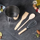 Подарочный набор кухонных принадлежностей, 4 предмета: раздвижная форма, лопатка, ложка, венчик - фото 6383827
