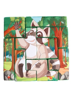 Конструктор - пазл, развивающий, мягкий, 9 элементов