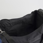 Сумка дорожная на молнии, 3 наружных кармана, длинный ремень, чёрный/синий - Фото 5