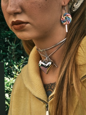 Серьги ассорти "Сладости" леденцы на палочке, цветные