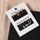 Серьги-кольца набор 6 пар «Жемчужные» настроение, цвет белый в золоте - фото 25563163