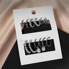 Серьги-кольца набор 6 пар «Жемчужные» настроение, цвет белый в серебре - фото 24748872