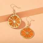 Серьги ассорти «Апельсины» половинки, цвет оранжевый в золоте - фото 8669712