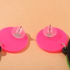 Серьги пластик «Вкусняшка» арбузики, цвет чёрно-розовый - Фото 2